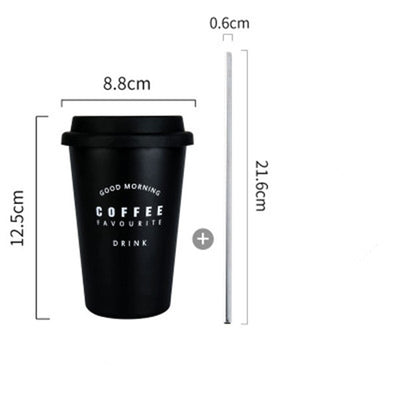 Black & White Stainless Steel Coffee Mug