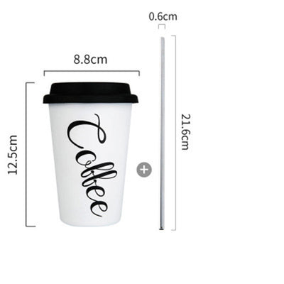 Black & White Stainless Steel Coffee Mug