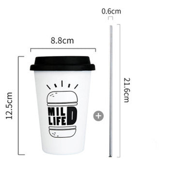 Black & White Stainless Steel Coffee Mug