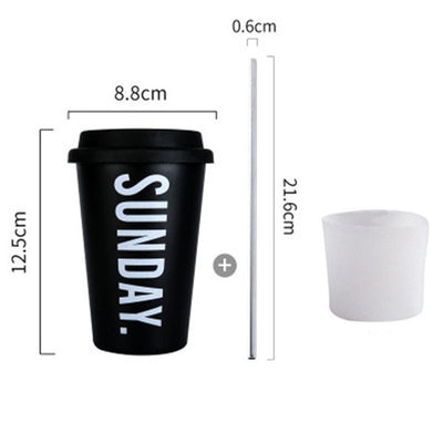 Black & White Stainless Steel Coffee Mug