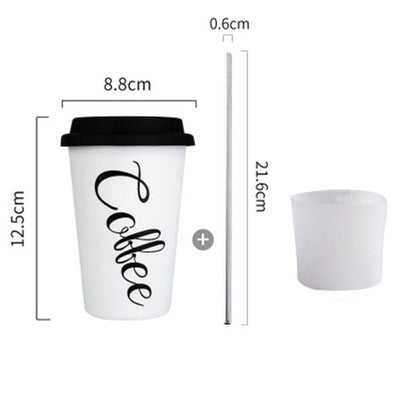 Black & White Stainless Steel Coffee Mug