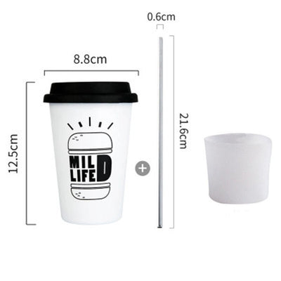 Black & White Stainless Steel Coffee Mug
