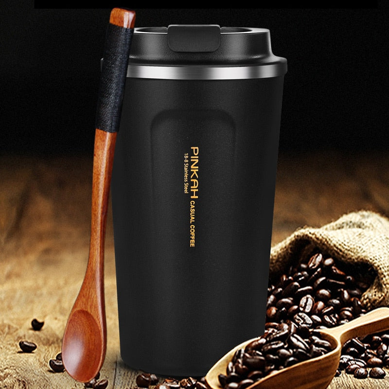 Black Travel Coffee Thermos